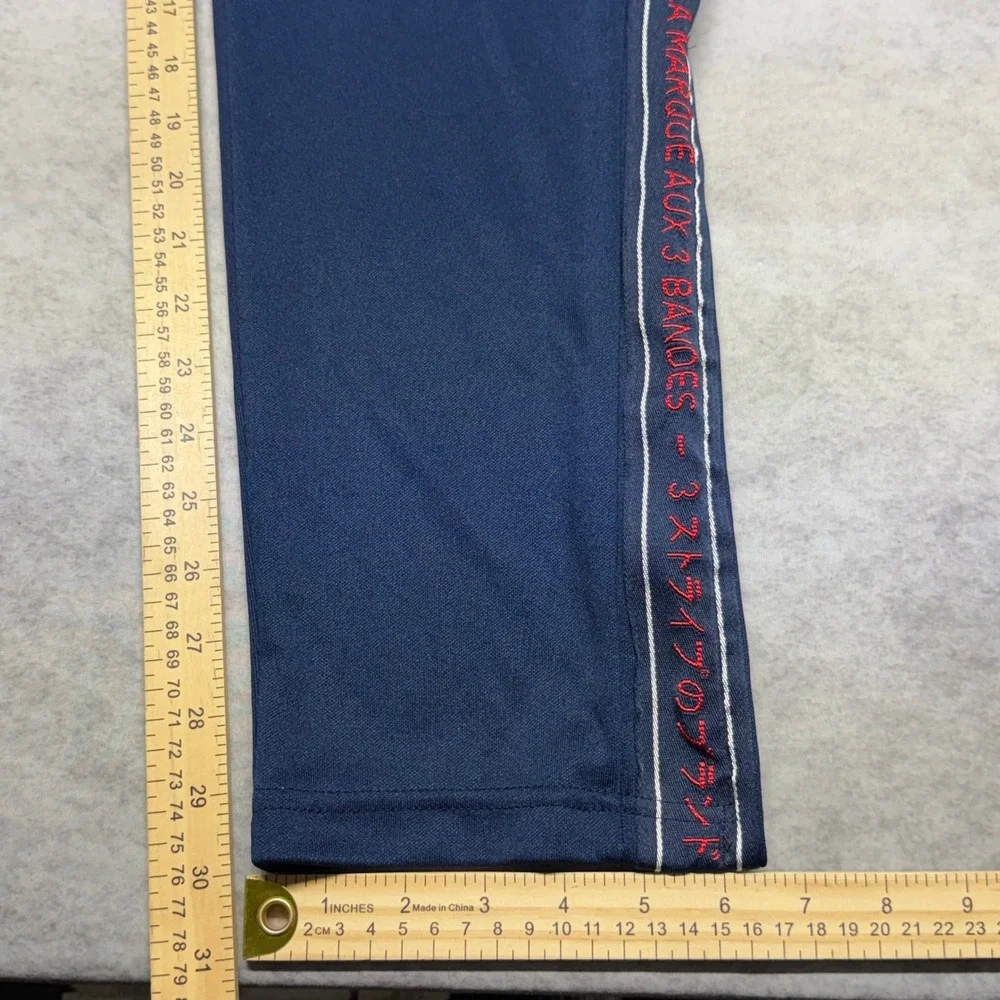 Adidas Navy Blue Red Side Track Pants Mens XL Ankle Zip Athletic Streetwear